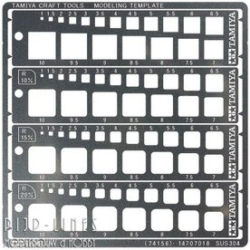 Tamiya 74156 Modeling Template Vierkant 1-10mm