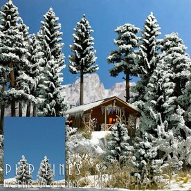 Busch 6151 2 Fraai besneeuwde sparren