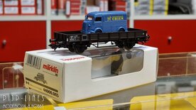 Occasion Marklin 44900.003 SNCF Platte wagen met Citroen HY Bus Chien