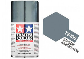 Tamiya TS100 Bright Gun Metal (Semi Gloss) 100ml spuitbus