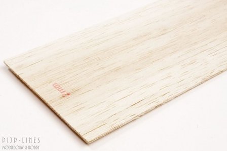 Balsa hout plank 2mm