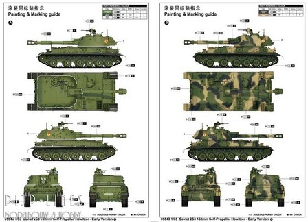 Trumpeter 05543 Soviet 2S3 152mm Self-Propeller Howitzer Early Version