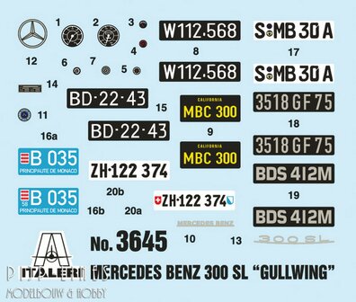 Italeri 3645 Mercedes-Benz 300SL Gullwing