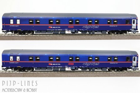 Roco 6200021 OBB/SBB Nightjet Slaaprijtuigen set Type WLABmz