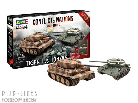 Revell 05655 Cadeauset Conflict of Nations WWII Series Tiger 1 vs T34/85