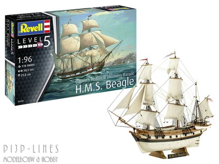 Revell-05458 HMS Beagle Zeilschip