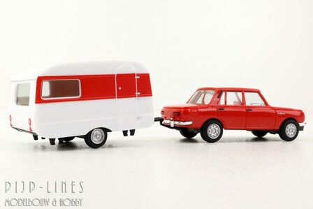 Herpa 028585 Wartburg 353 &#039;82-84 met caravan