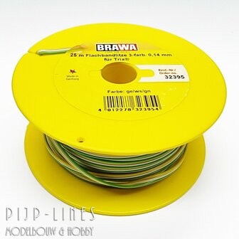 Brawa 32395 Draad 3-polig Groen/Wit/Geel 25 meter
