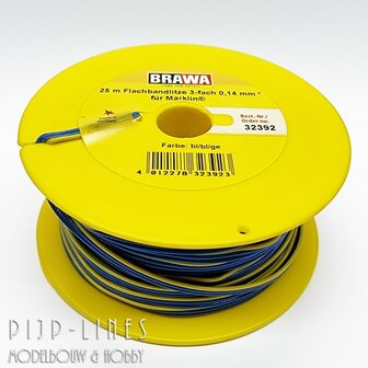 Brawa 32392 Draad 3-polig Blauw/Blauw/Geel 25 meter
