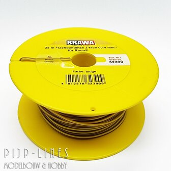Brawa 32390 Draad 2-polig Bruin/Geel 25 meter