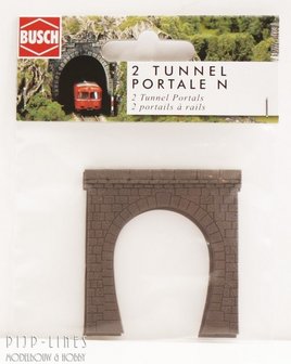 Busch-8190-Tunnelportalen-1:160-voor-enkel-spoor