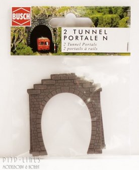 Busch-8191-Tunnelportalen-1:160-voor-enkel-spoor