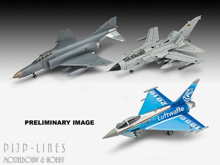 Revell 05627 Gift Set 70 Jaar Bundeswehr Eurofighter Typhoon, Phantom Tornado