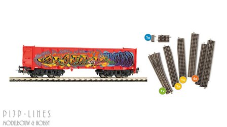 Piko 55380 uitbreiding met A-gleis en open bak wagon