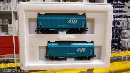 Occasion Marklin 47205 B Cargo huifwagens voor staalrollenvervoer