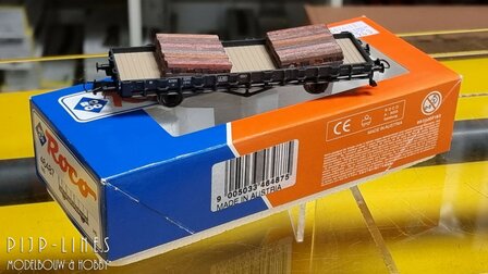 Occasion Roco 46487 NS Rongenwagen met lading Bielzen