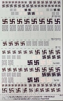 Tauro Model 48/572 1:48 Luftwaffe WW2 Swastika Hakenkruis decal vel