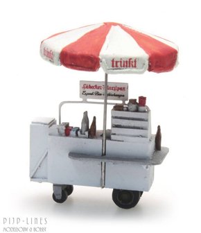Artitec 387.289 Buffetkar &quot;Trinkt&quot; leuk met een parasol 1:87 H0