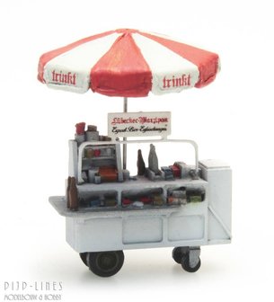 Artitec 387.289 Buffetkar &quot;Trinkt&quot; leuk met een parasol 1:87 H0