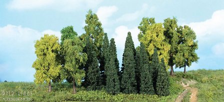 Heki 1958 Gemixt bos bomen 5-12 cm 22 stuks