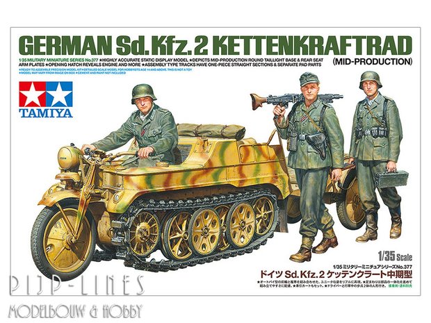 Tamiya 35377 German Sd.Kfz.2 Kettenkraftrad figuren