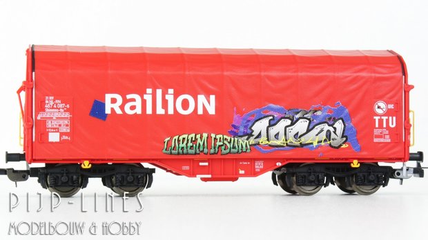 Piko 58981 NL Railion Huifwagen Type Shimmns-ttu graffiti