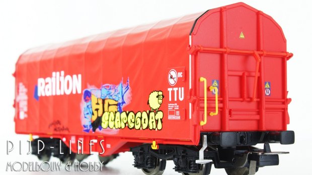 Piko 58981 NL Railion Huifwagen Type Shimmns-ttu graffiti