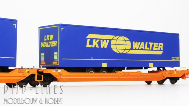 Piko 58979-2 Wascosa T3000e container/trailer draagwagen LKW Walter