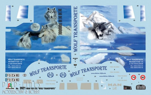 Italeri 3921 MAN TGX XXL Wolf Transport