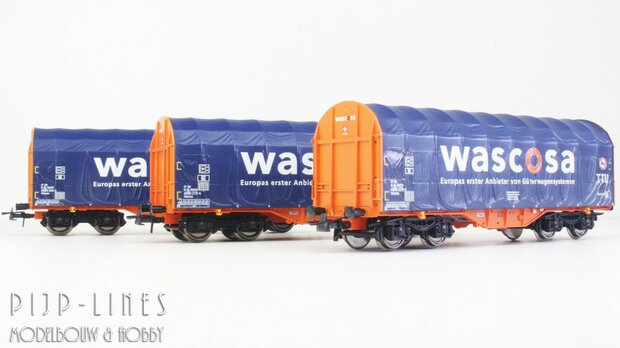 Roco 76009 NL Wascosa Huifwagen set voor staalstransport Type Shimmns