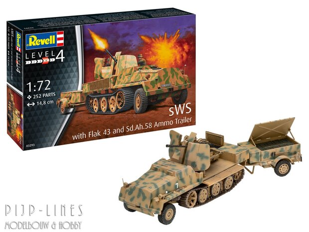 Revell 03293 sWS Flak 43 en Sd.Ah.58 munitie trailer