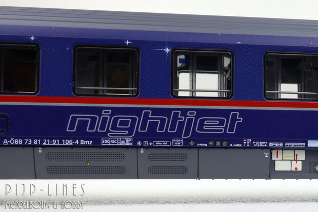 LSModels N97025 OBB Nightjet rijtuigen set 2-delig
