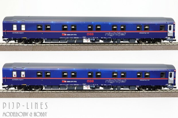 Roco 6200021 OBB/SBB Nightjet Slaaprijtuigen set Type WLABmz
