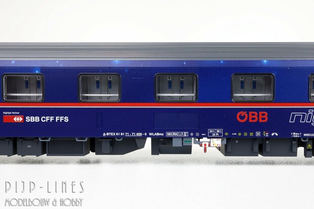 Roco 6200021 OBB/SBB Nightjet Slaaprijtuigen set Type WLABmz