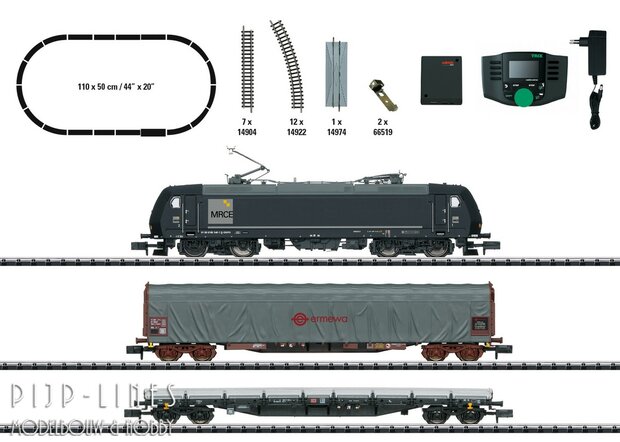 MINITRIX 11147 Digitale Startset met MRCE E-lok met goederentrein