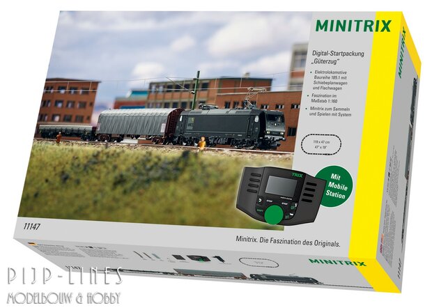 MINITRIX 11147 Digitale Startset met MRCE E-lok met goederentrein