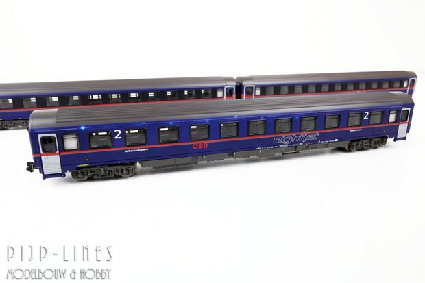 Fleischmann 6260084 &Ouml;BB Nightjet Eurofima rijtuigen set
