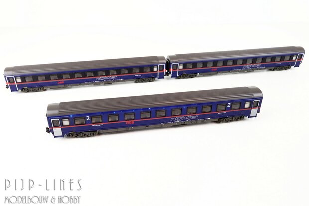 Fleischmann 6260084 &Ouml;BB Nightjet Eurofima rijtuigen set