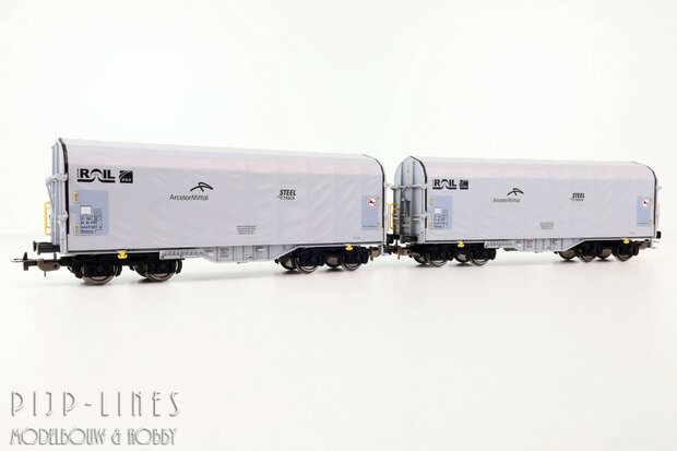Piko 28344 NL ATIR Rail huifwagen set voor staaltransport Type Shimmns