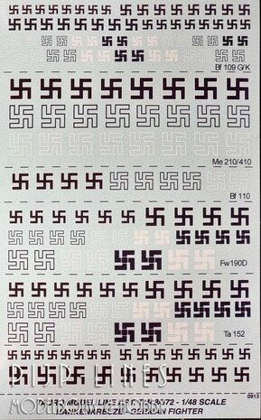 Tauro Model 48/572 1:48 Luftwaffe WW2 Swastika Hakenkruis decal vel