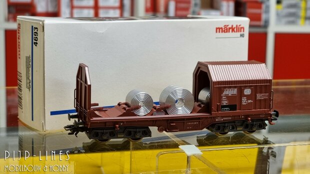Occasion Marklin 4693 DB telescoopdakwagen voor vervoer van staalrollen