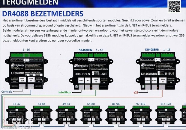 Digikeijs-DR4088CS-Terugmeldmodule-16-kanaals-S88N-2-rail
