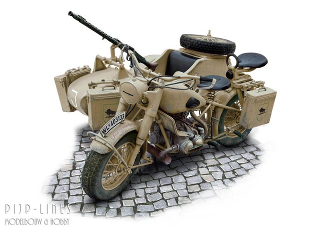 Italeri-7403-German-Military-Motorcycle-with-sidecar-1:9