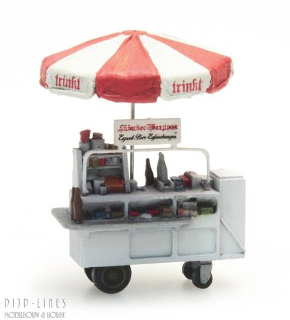 Artitec 387.289 Buffetkar "Trinkt" leuk met een parasol 1:87 H0