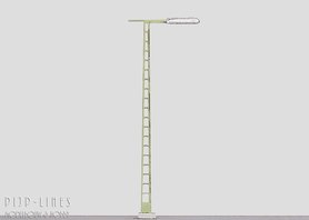 Stationslantaarn op mast langs de hoofdlijn