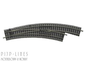 PIKO A-Gleis met bedding Gebogen wissel rechts BWR