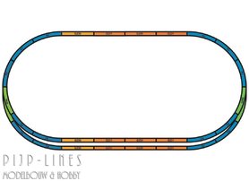 PIKO A-Gleis met bedding Rails set A+E