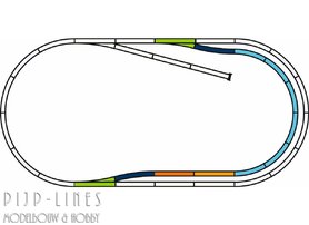 PIKO A-Gleis met bedding Rails set C