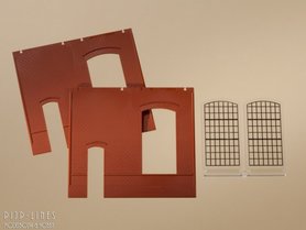 auhagen 80502 Wanden 2325B rood, industrieel raam E auhagen 80502 Wanden 2325B rood, industrieel raam E