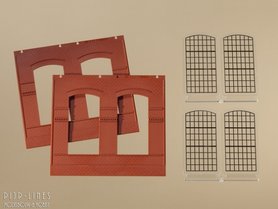 auhagen 80504 Wanden 2326B rood, industrieel raam E auhagen 80504 Wanden 2326B rood, industrieel raam E